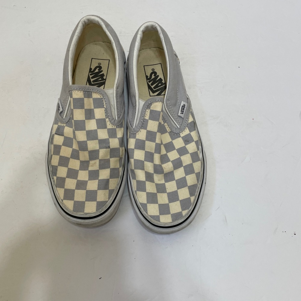 VANS SLIP ON SNEAKERS IN GRAY AND WHITE CHECKERBOARD - Picture 4 of 7